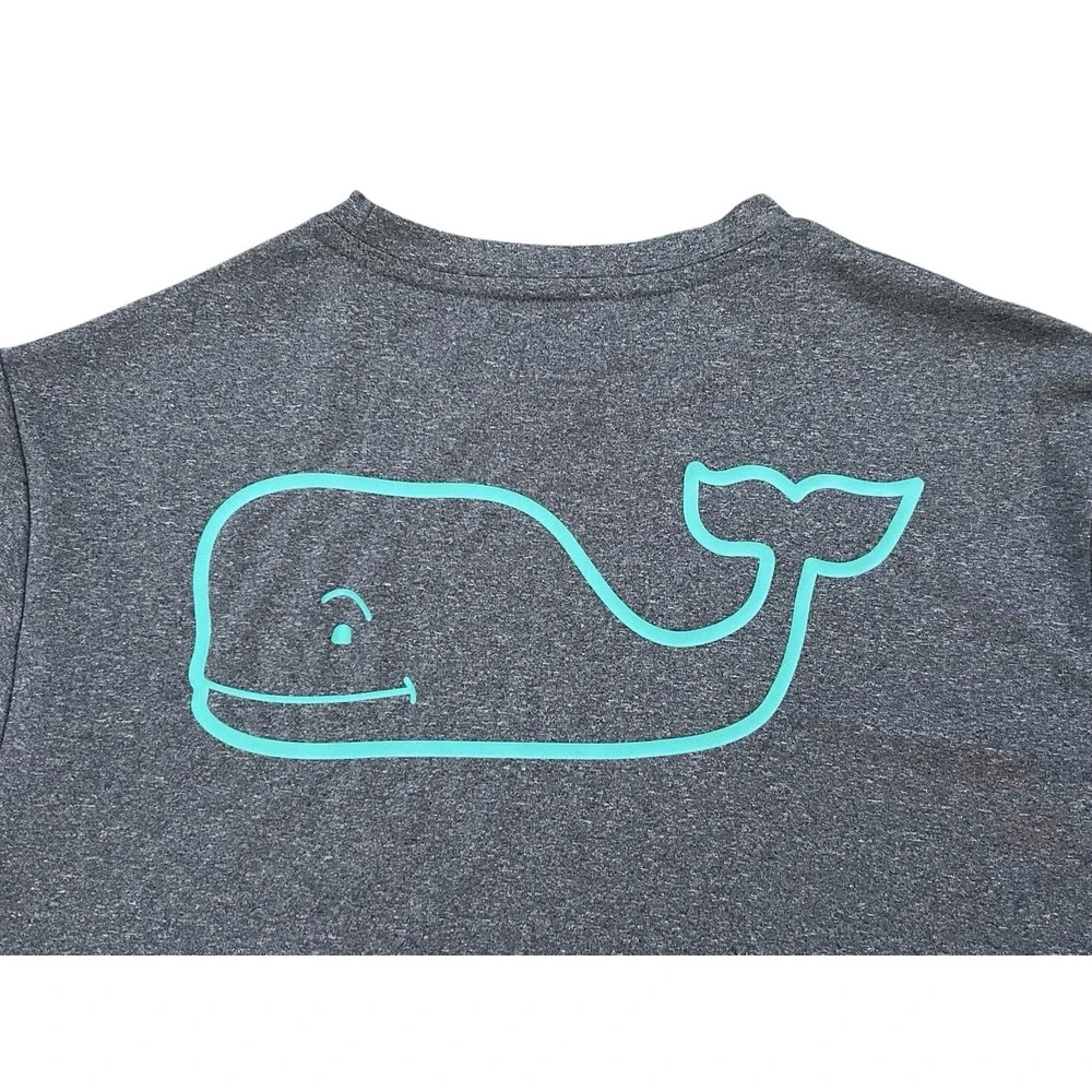 Vineyard Vines Whale Harbor Performance Tee‎ Boys Large Long Sleeve Gray Size 16